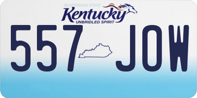 KY license plate 557JOW