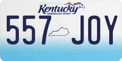 KY license plate 557JOY