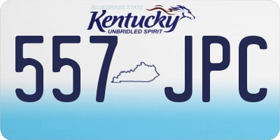 KY license plate 557JPC