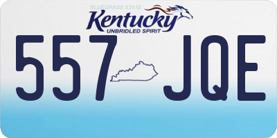 KY license plate 557JQE