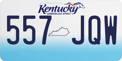 KY license plate 557JQW