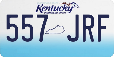 KY license plate 557JRF