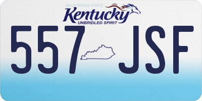 KY license plate 557JSF
