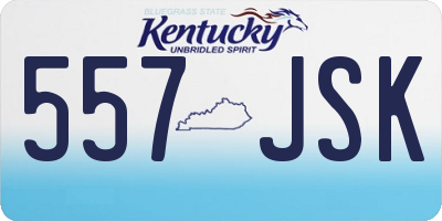 KY license plate 557JSK