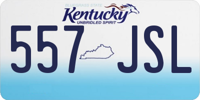 KY license plate 557JSL