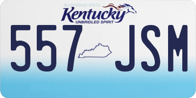 KY license plate 557JSM
