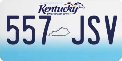 KY license plate 557JSV
