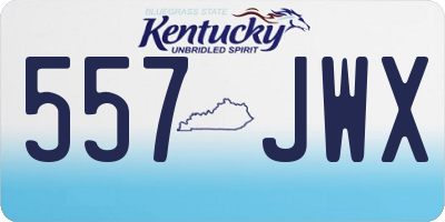 KY license plate 557JWX