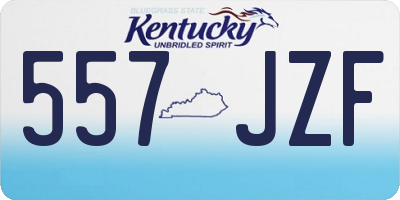 KY license plate 557JZF
