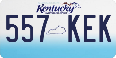 KY license plate 557KEK
