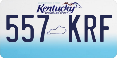 KY license plate 557KRF