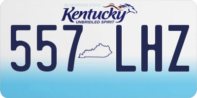 KY license plate 557LHZ