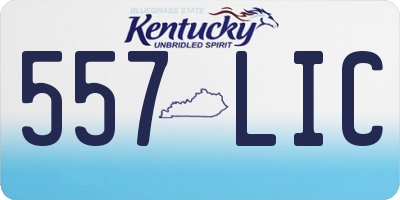 KY license plate 557LIC