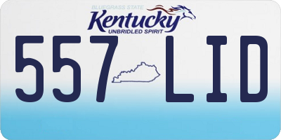 KY license plate 557LID