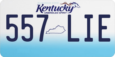 KY license plate 557LIE