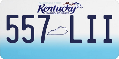 KY license plate 557LII
