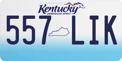 KY license plate 557LIK