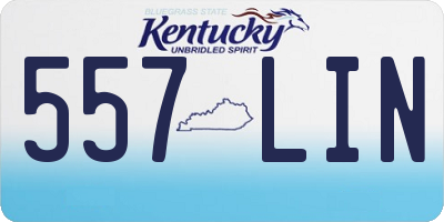 KY license plate 557LIN