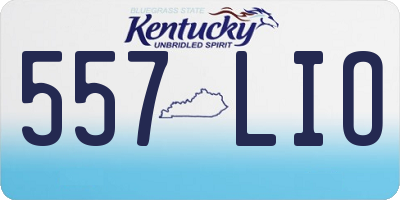 KY license plate 557LIO