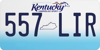 KY license plate 557LIR