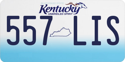 KY license plate 557LIS