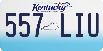 KY license plate 557LIU