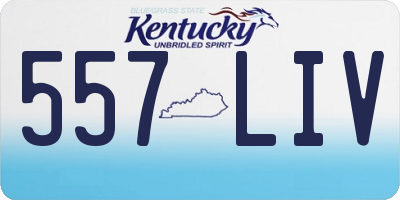 KY license plate 557LIV