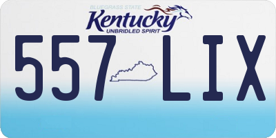 KY license plate 557LIX