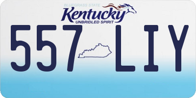 KY license plate 557LIY