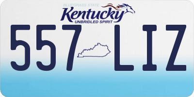 KY license plate 557LIZ