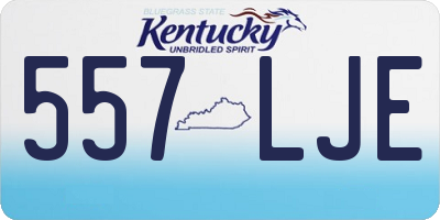 KY license plate 557LJE
