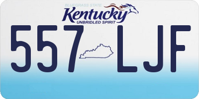 KY license plate 557LJF