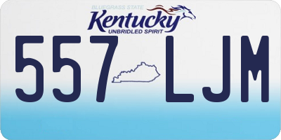 KY license plate 557LJM