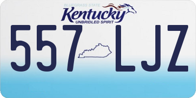 KY license plate 557LJZ