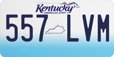 KY license plate 557LVM