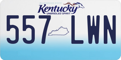 KY license plate 557LWN