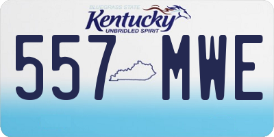 KY license plate 557MWE