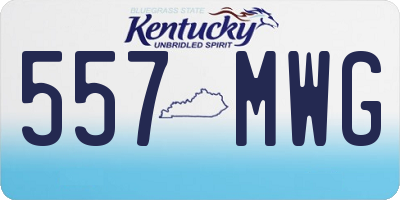 KY license plate 557MWG