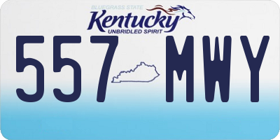 KY license plate 557MWY