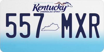 KY license plate 557MXR