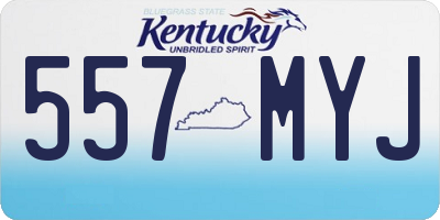 KY license plate 557MYJ