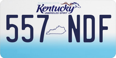KY license plate 557NDF