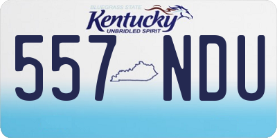KY license plate 557NDU