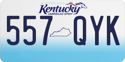 KY license plate 557QYK
