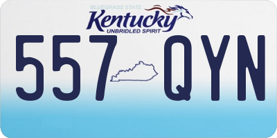 KY license plate 557QYN