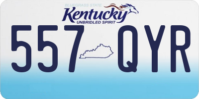KY license plate 557QYR