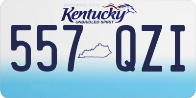 KY license plate 557QZI