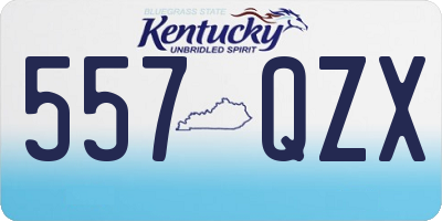 KY license plate 557QZX