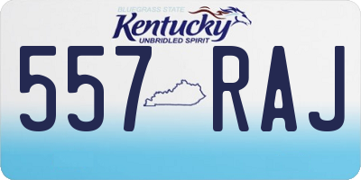KY license plate 557RAJ