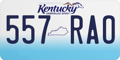 KY license plate 557RAO